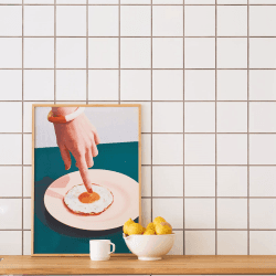 Image showing the Fried Egg Art Print, 50 x 70cm product.
