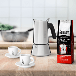 Image showing the Venus Induction stainless steel stovetop coffee maker, 6 cup, Silver product.