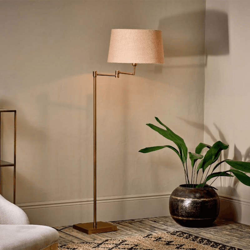 Kara Floor Lamp, H142cm, Brass