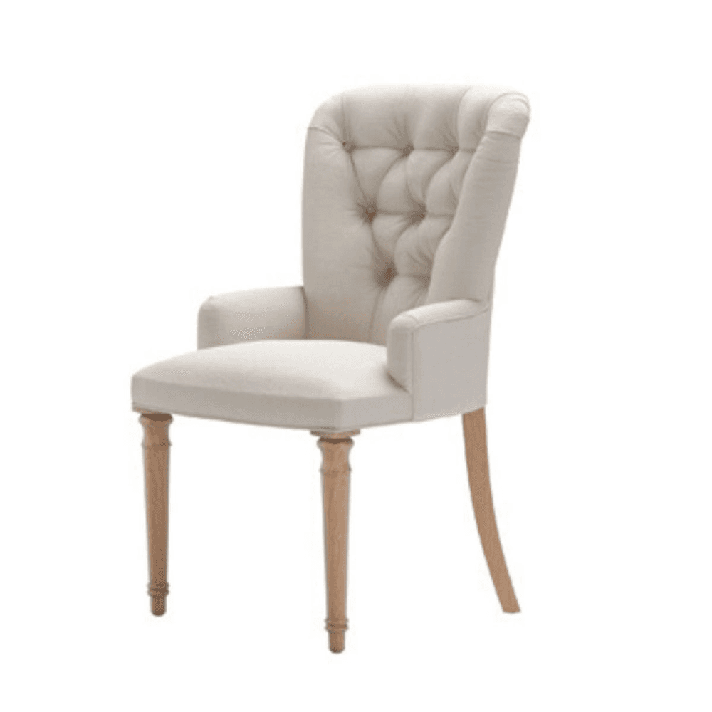 Sinclair, Dining Chair, Taupe Brushed Linen Cotton, Taupe