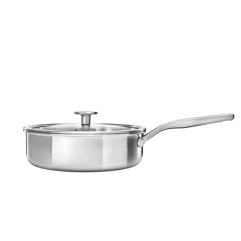 MultiPly Stainless Steel Skillet with Lid, 24cm, Silver
