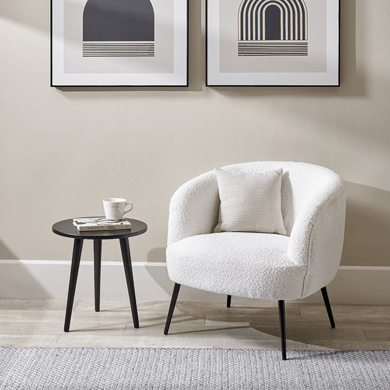 Siena Boucle Accent Chair, White