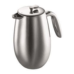Image showing the Colombia Double wall 8 cup French press, 1 litre, Silver product.