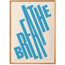 Image showing the Breathe Framed Print, 50 x 70cm, Blue product.