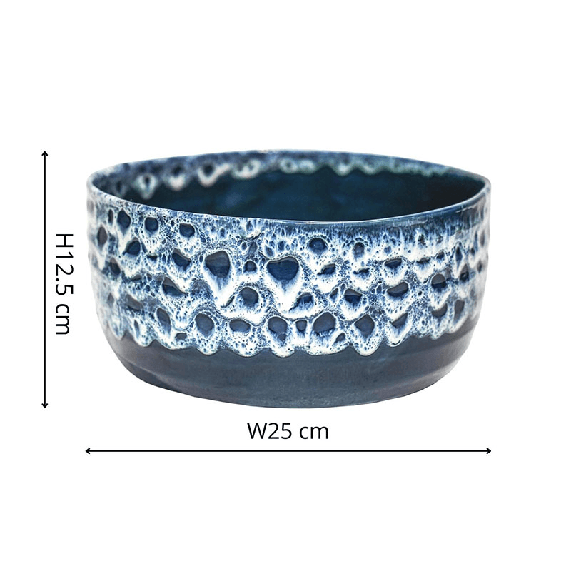 Reactive Glaze Bowl, D25cm, Blue