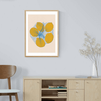 Image showing the Rosi Feist Five Lemons Print, Yellow product.