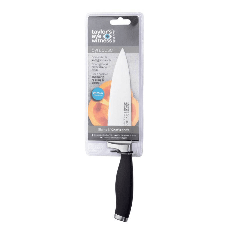 Syracuse Soft Grip Chefs Knife, 15cm, Black