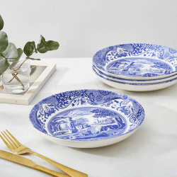 Image showing the Blue Italian Set of 4 pasta bowls, 23cm product.