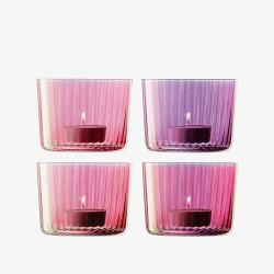Image showing the Gems Set of 4 Tealight Holders, H6cm, Garnet product.