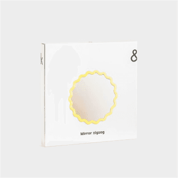 Image showing the Zigzag Mirror, D35cm, Yellow product.
