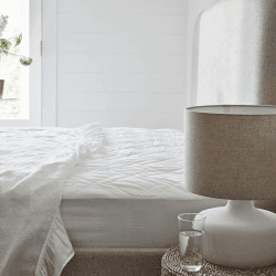 Image showing the Luxury cotton-rich waterproof quilted protector, W140 x L190cm, White product.