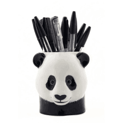 Image showing the Panda Pencil Pot, H10cm, Black/White product.