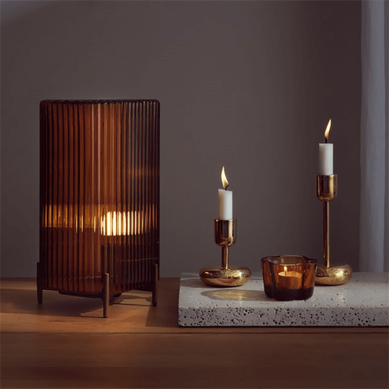Nappula Set of 2 Candleholders, Brass