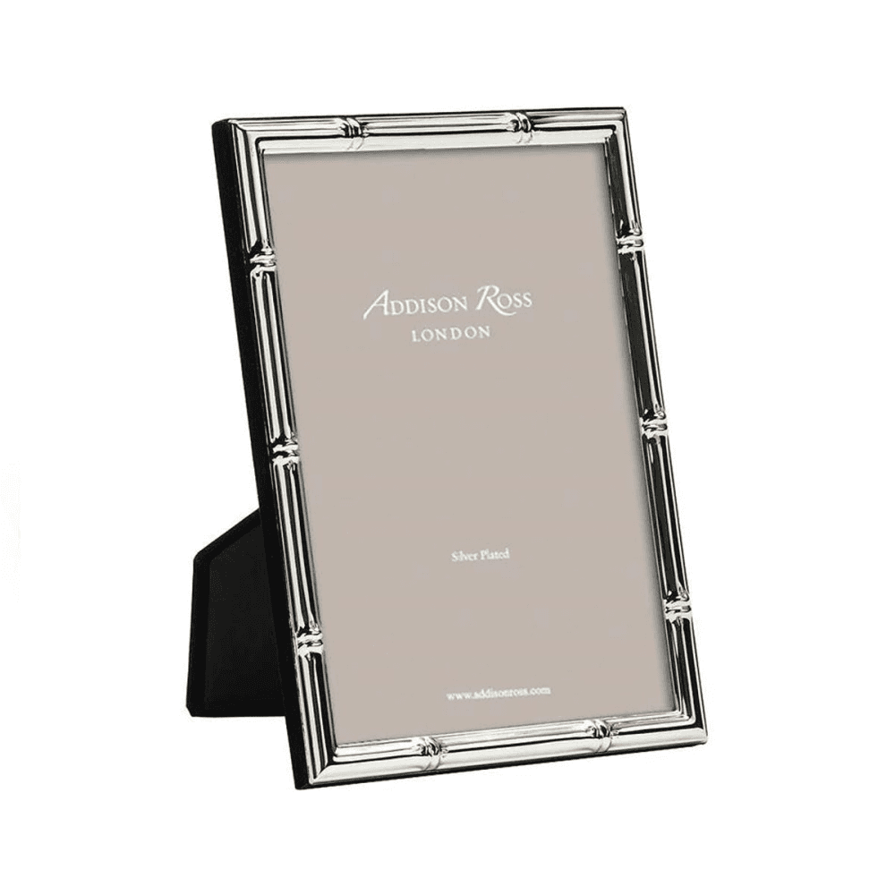 Bamboo Photograph frame, 5 x 7" with 10mm border, Silver Plate