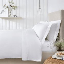 Image showing the Essentials - 200 Thread Count Egyptian Cotton Double duvet cover, W200 x L200cm, White product.