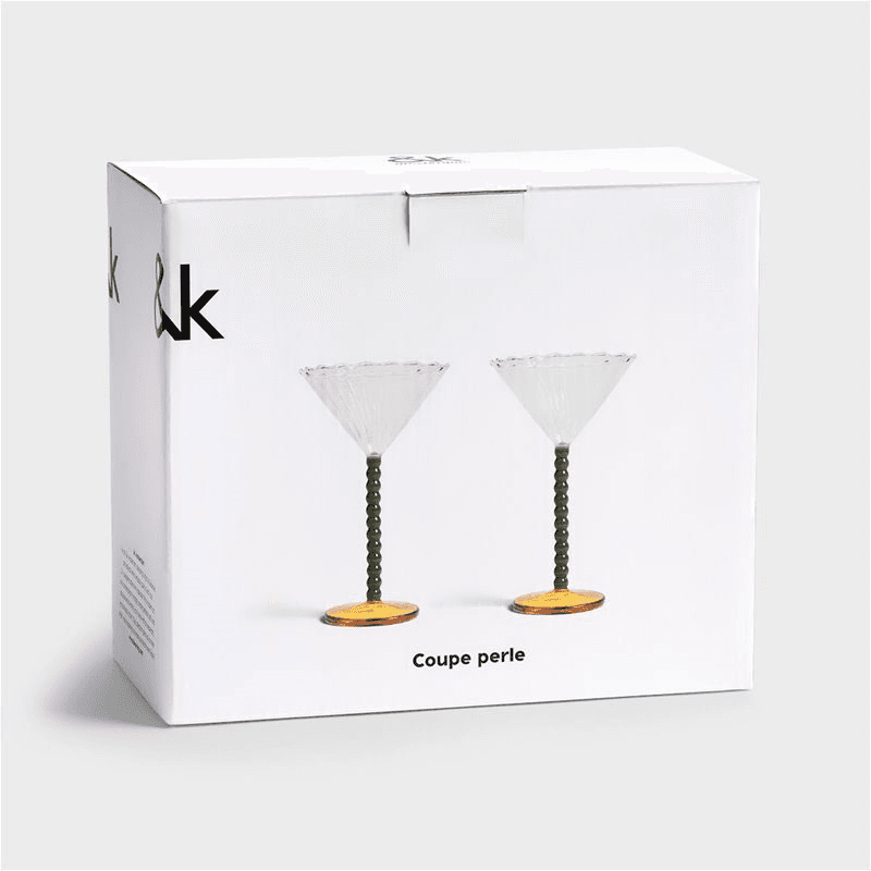 Perle set of 2 Coupes, 17 x 10 cm, multi