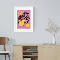Image showing the Fox and Velvet Amaretto Sour Art Print, H48 x W35.5cm, Pink product.