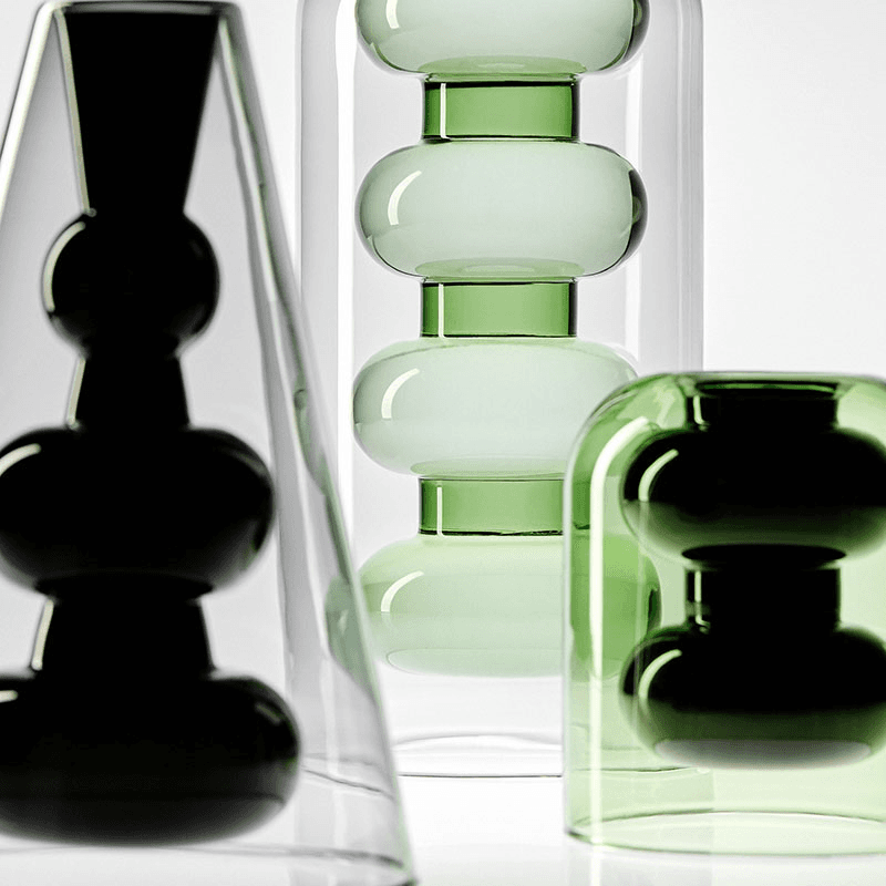 Bump Short Vase, H12.5cm, Black