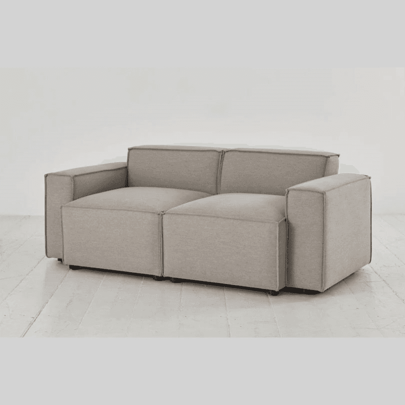 Model 03 2 Seater Linen Sofa, Pumice
