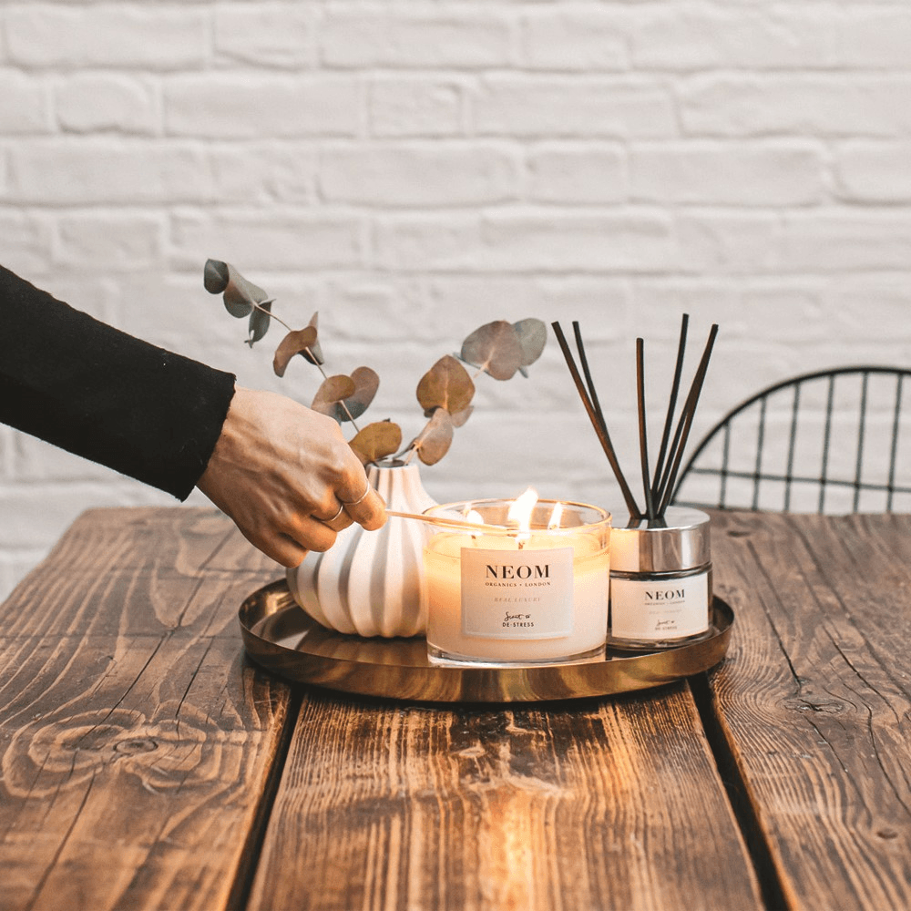 Scent to De-Stress 3 wick scented candle, White