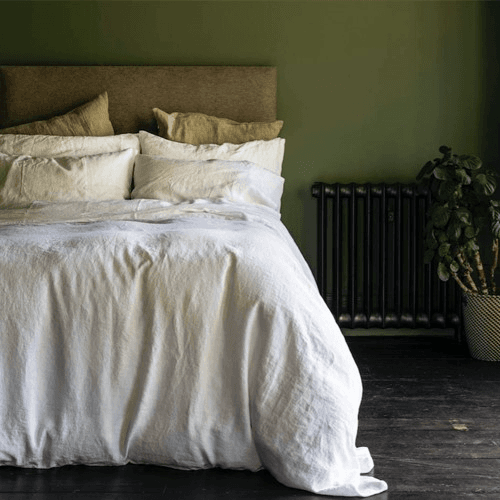 White Linen Duvet Cover, Double