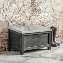 Image showing the Moreton Outdoor storage box, H50 x D45 x W80cm, Grey/Black product.