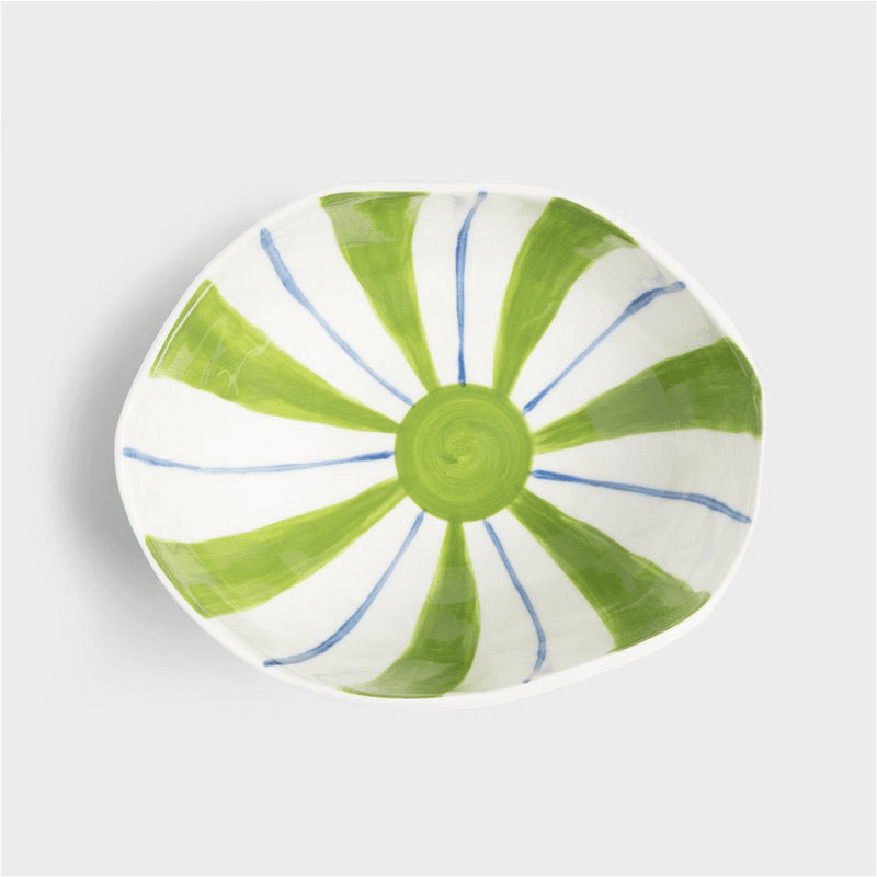 Ray set of 2 bowls, 13 x 16.5, green