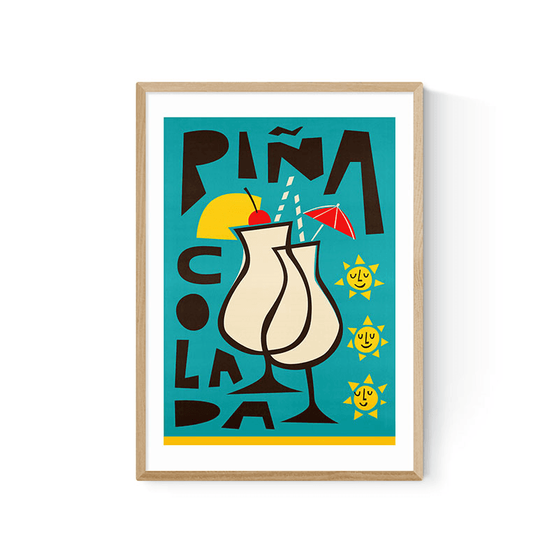 Fox and Velvet Pina Colada Art Print, H61.5 x W44cm, Turquoise