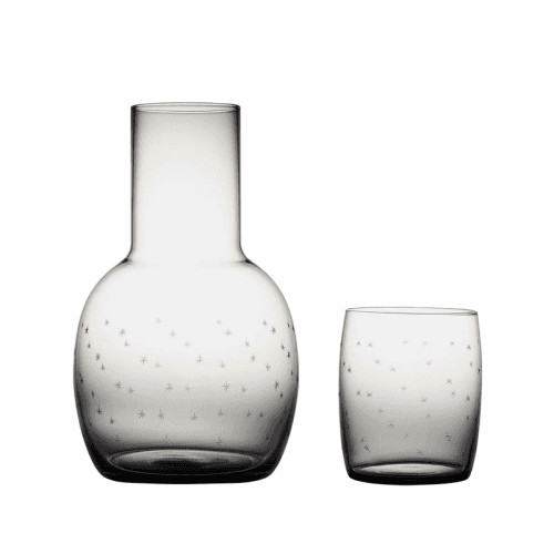 Stars Carafe Set and Glass, 1.3l, Smoky