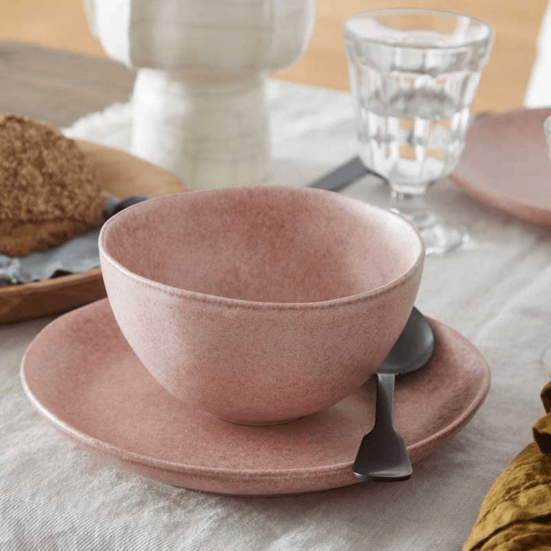 Livia Set of 6 Salad/Dessert Plates, D22cm, Mauve Rose