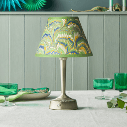 Image showing the Empire Shade, 20cm, green  yellow & blue Piave hand made marble paper product.