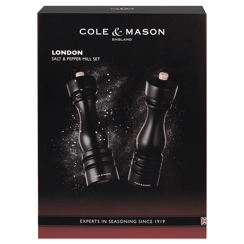 London Salt & Pepper Mills, 220mm, Chocolate Wood
