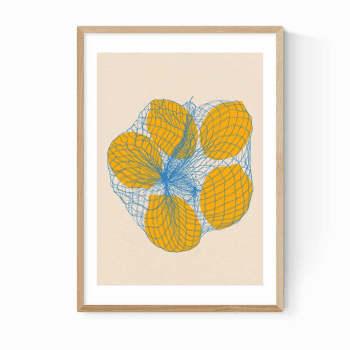 Image showing the Rosi Feist Five Lemons Print, Yellow product.