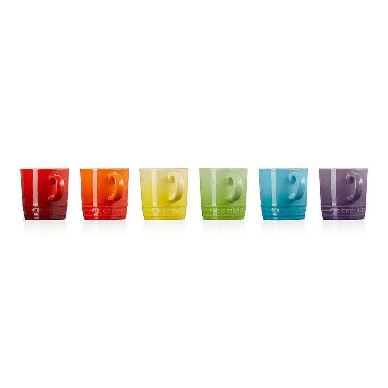 Stoneware Set of 6 mugs, 350ml, Rainbow
