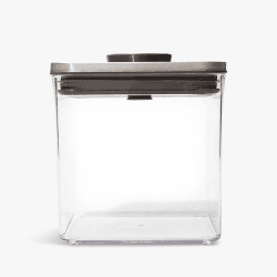Image showing the Good Grips Pop Square Short Storage Container, 2.6L, Grey product.