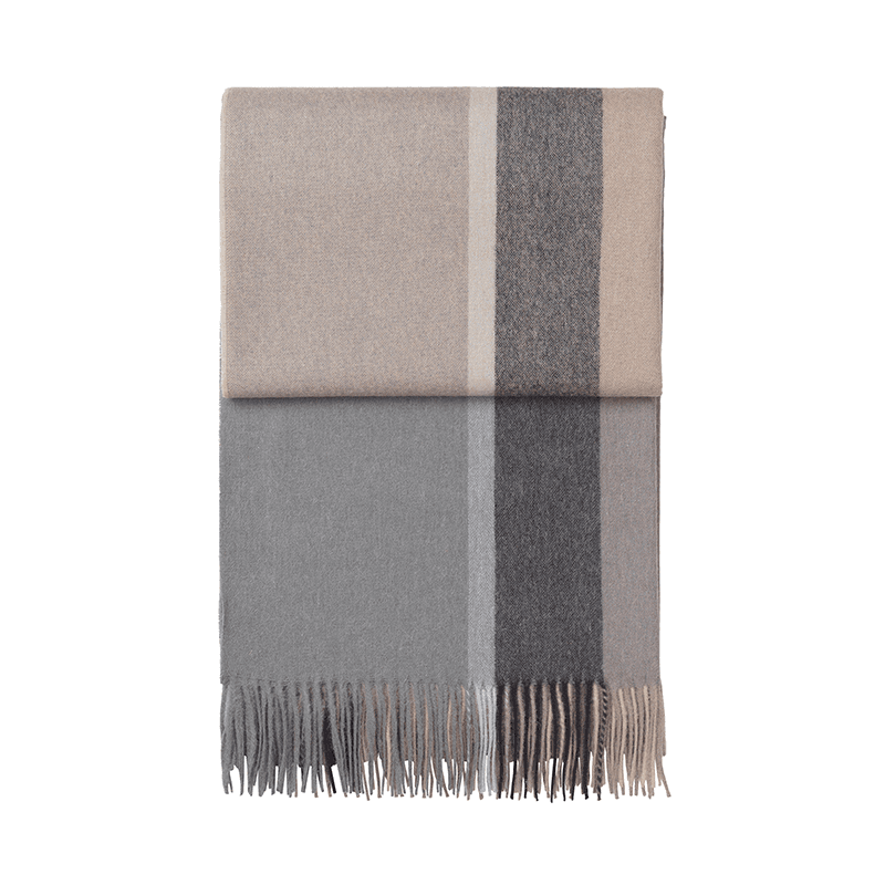 Manhattan Plaid Throw, H200cm x W130cm, Natural
