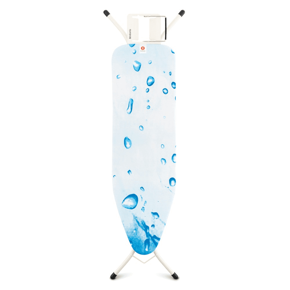 Ironing board with steam iron rest, 124 x 38cm, Ivory Frame With Ice Water Print Cover