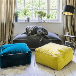 Image showing the Velvet Pouffe, Teal product.