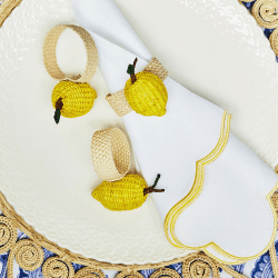 Image showing the Scallop Set of 4 Napkins, L40 x W40cm, Yellow product.