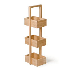 Image showing the Mezza 3 tier caddy, H84 x W22 x D26cm, Oak product.