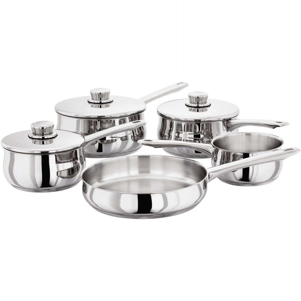 1000 5 piece saucepan set, Stainless Steel