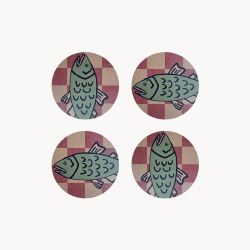 Image showing the Poisson Set of 4 Coasters, D10cm, Multi product.