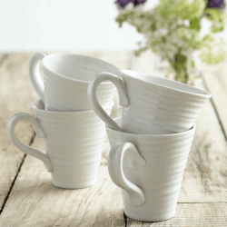 Image showing the Ceramics Set of 4 mugs, 35cl, White product.