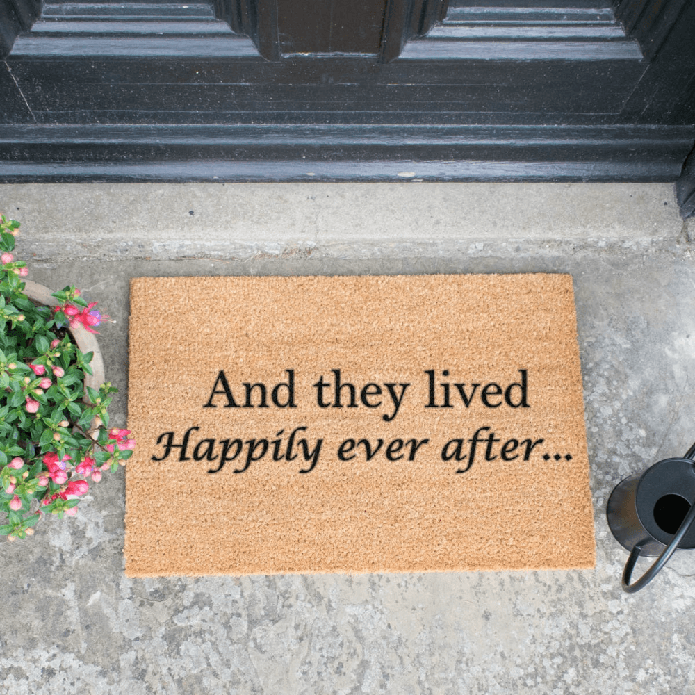 Happily Ever After Doormat, L60 x W40 x H1.5cm, Black/Brown