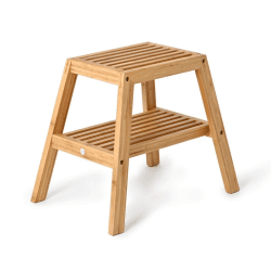 Image showing the Slatted stool, H42 x W50.5 x D35.4cm, Bamboo product.