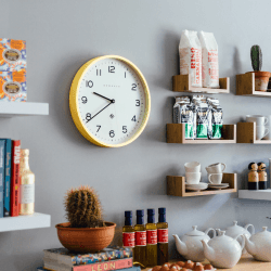 Image showing the Echo Number Three Wall clock, D 37cm, Yellow product.