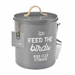 Image showing the Enamelware Bird Feed Tin, Charcoal, Grey product.