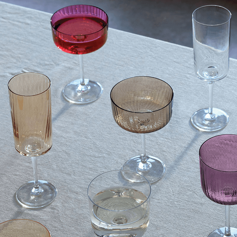 Gems Set of 4 Champagne/Cocktail Glasses, 230ml, Amber