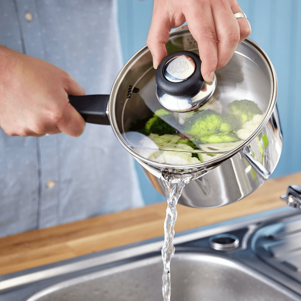 Vista, Draining Saucepan Set, 5 Pieces, Stainless Steel