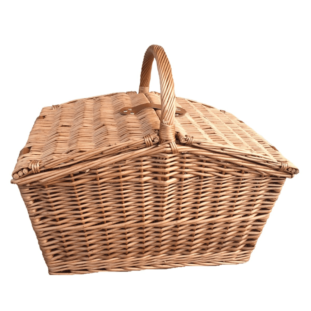 Slope-Sided Classic Hamper, Large, Tan & Real Leather, Brown